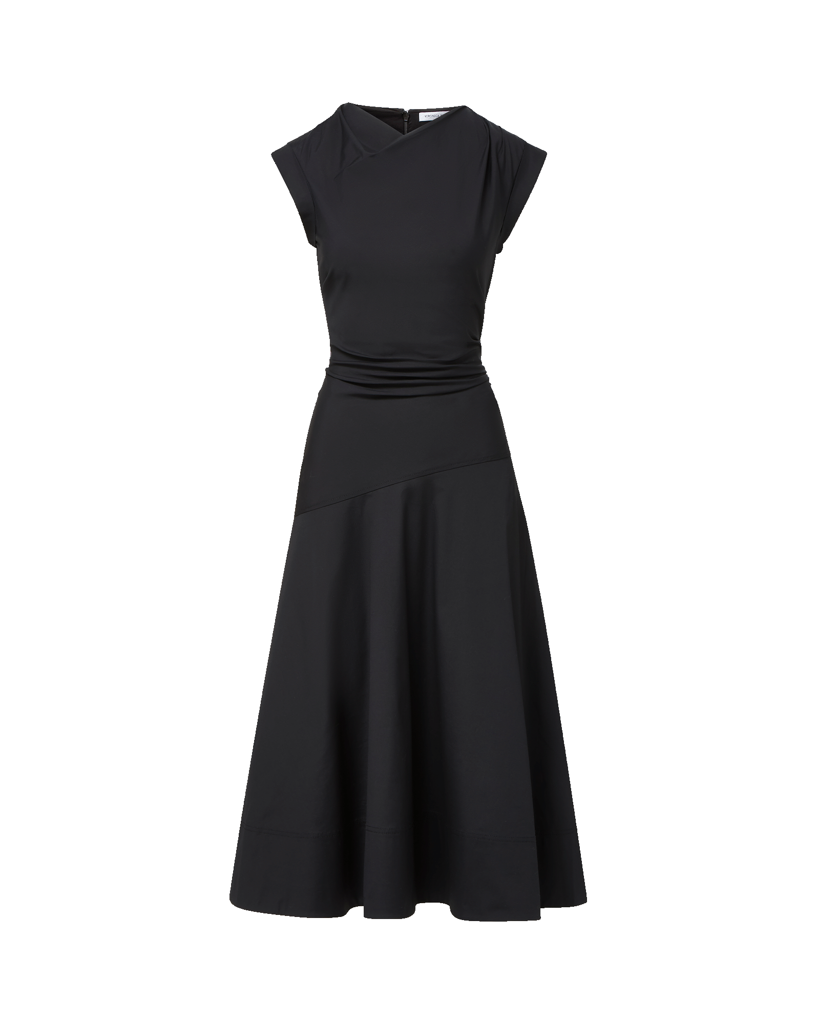 Veronica Beard Lisette Cotton Poplin Midi Dress - Black