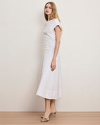 Veronica Beard Lisette Cotton Poplin Midi Dress - White