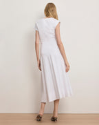 Veronica Beard Lisette Cotton Poplin Midi Dress - White