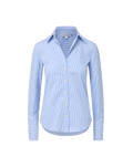 Veronica Beard Amelia Striped Button-Down Shirt - Blue Jay/White