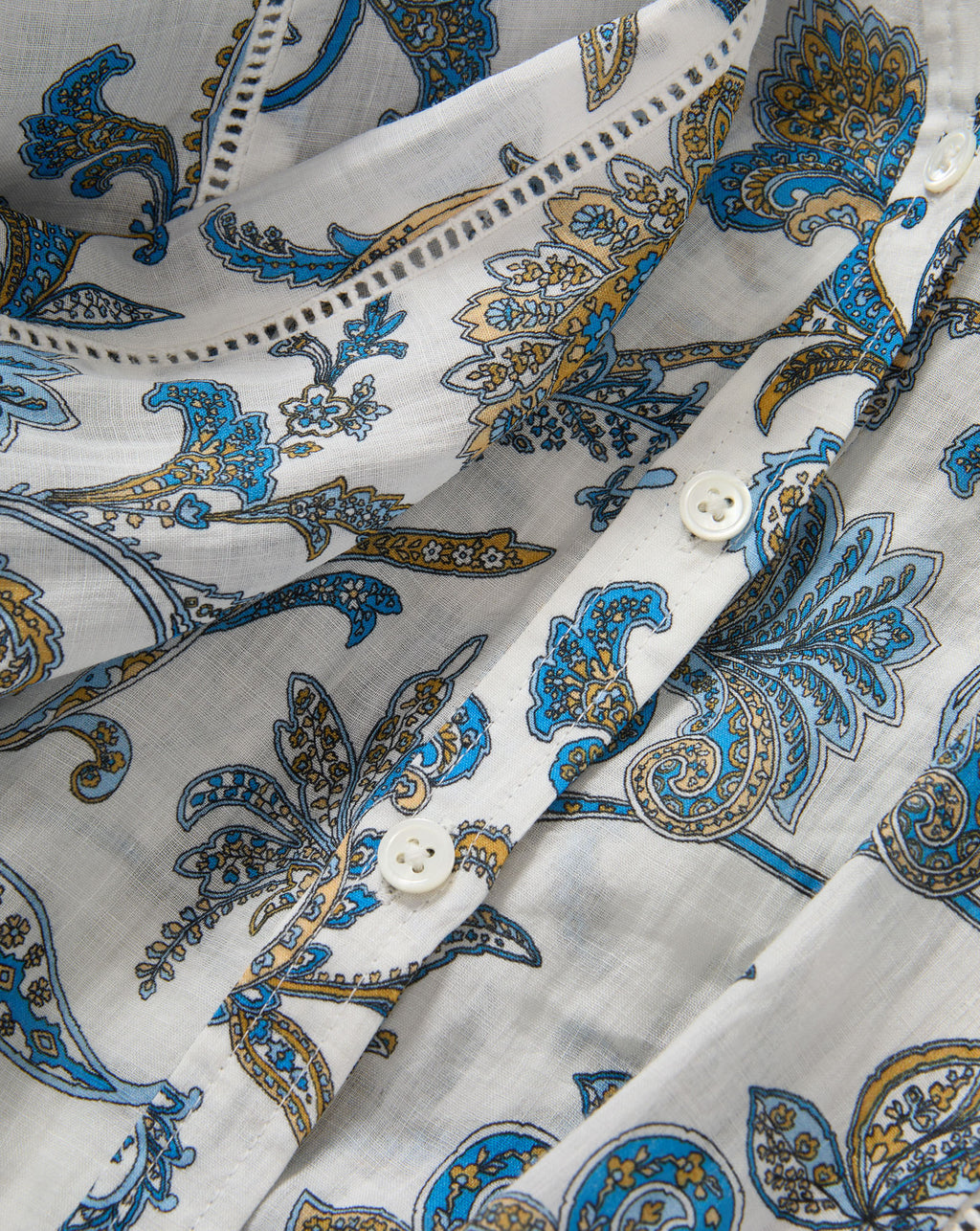 Veronica Beard Soleil Paisley Blouse - Dove White Multi