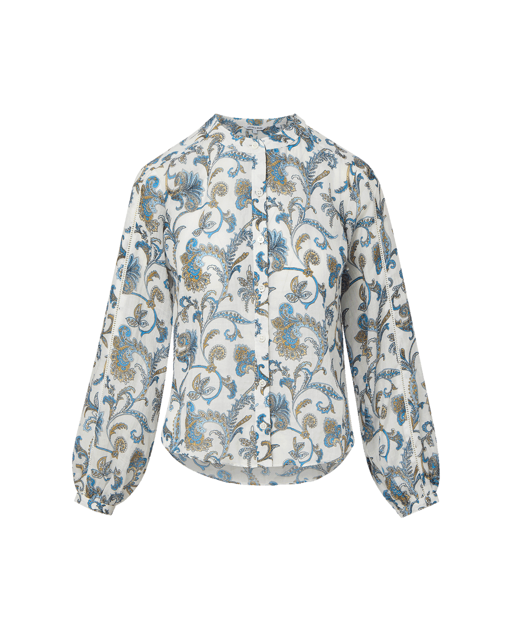 Veronica Beard Soleil Paisley Blouse - Dove White Multi