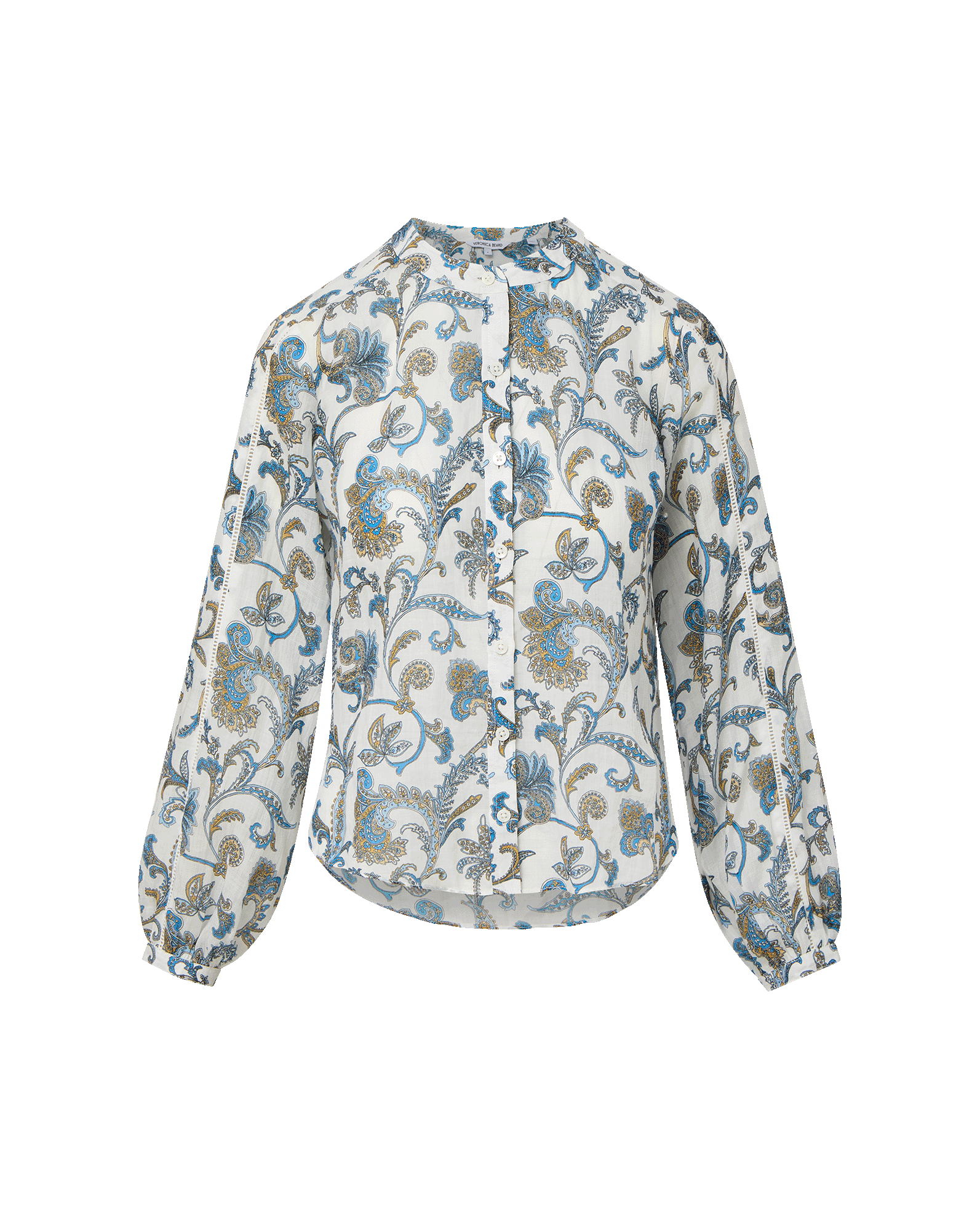 Veronica Beard Soleil Paisley Blouse - Dove White Multi
