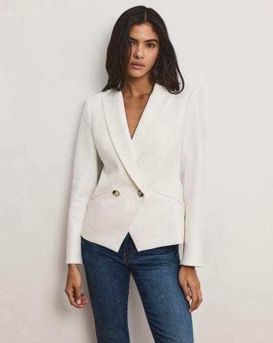 Veronica Beard Rickie Cropped Dickey Jacket - Off-White