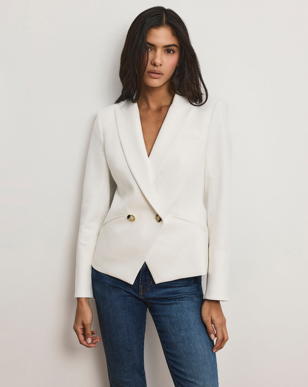 Veronica Beard Rickie Cropped Dickey Jacket - Off-White