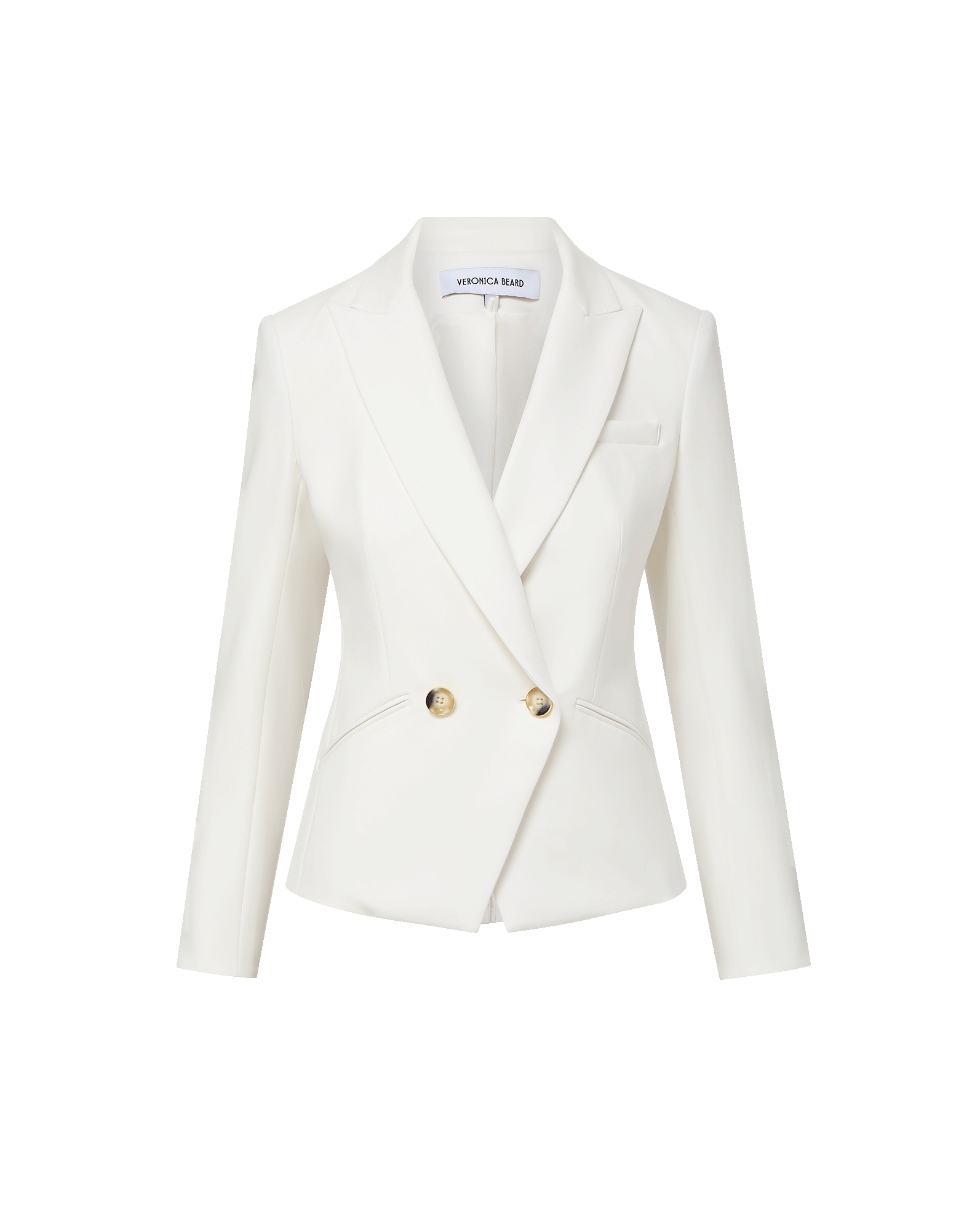 Rickie Cropped Dickey Jacket in Off White | Veronica Beard