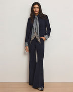 Veronica Beard Ismena Removable Scarf Jacket - Navy