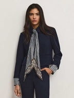 Veronica Beard Ismena Removable Scarf Jacket - Navy