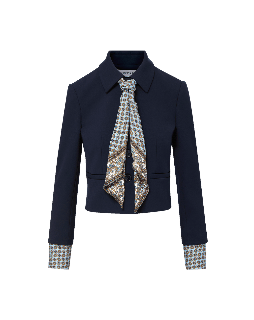 Veronica Beard Ismena Removable Scarf Jacket - Navy