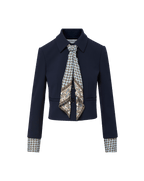 Veronica Beard Ismena Removable Scarf Jacket - Navy