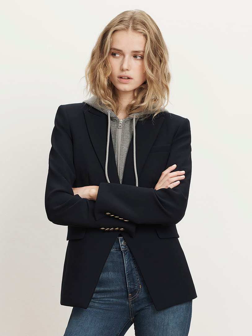Oversized Hoodie Dickey in Grey Melange | Veronica Beard