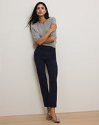 Veronica Beard Renzo Clean Waistband Pant - Navy