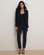 Veronica Beard Renzo Clean Waistband Pant - Navy