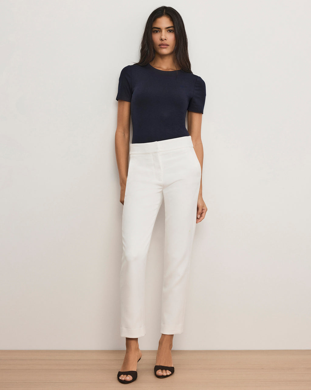 Veronica Beard Renzo Clean Waistband Pant - Off-White