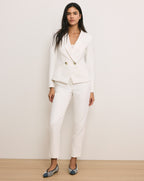 Veronica Beard Renzo Clean Waistband Pant - Off-White