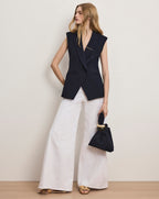Veronica Beard Ciel Tailored Vest - Navy