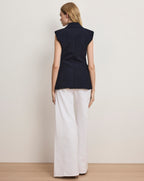 Veronica Beard Ciel Tailored Vest - Navy