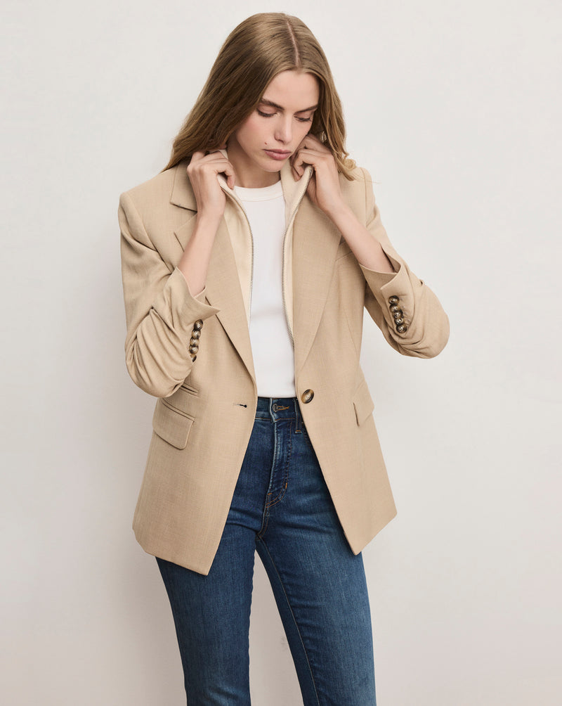 Veronica Beard Battista Dickey Jacket - Stone Khaki