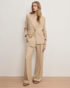 Veronica Beard Marbeau Wide-Leg Pant (Copy for testing) - Stone Khaki