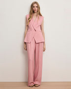 Veronica Beard Marbeau Wide-Leg Pant - Petal