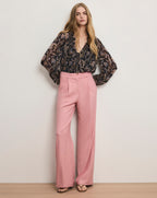 Veronica Beard Marbeau Wide-Leg Pant - Petal