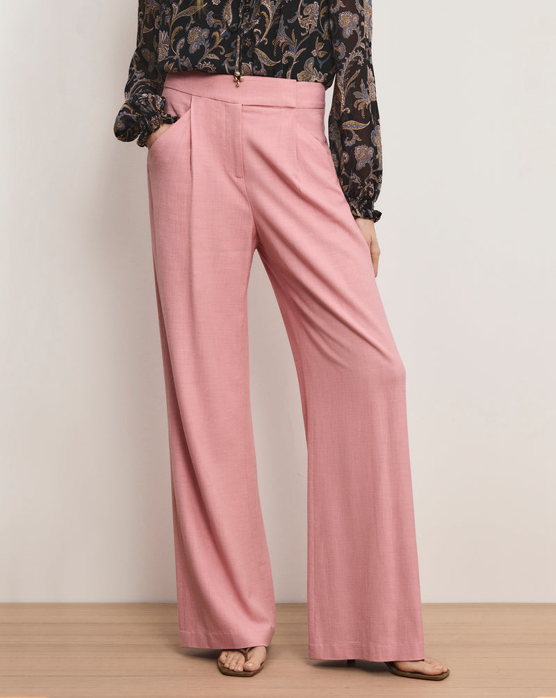 Veronica Beard Marbeau Wide-Leg Pant - Petal