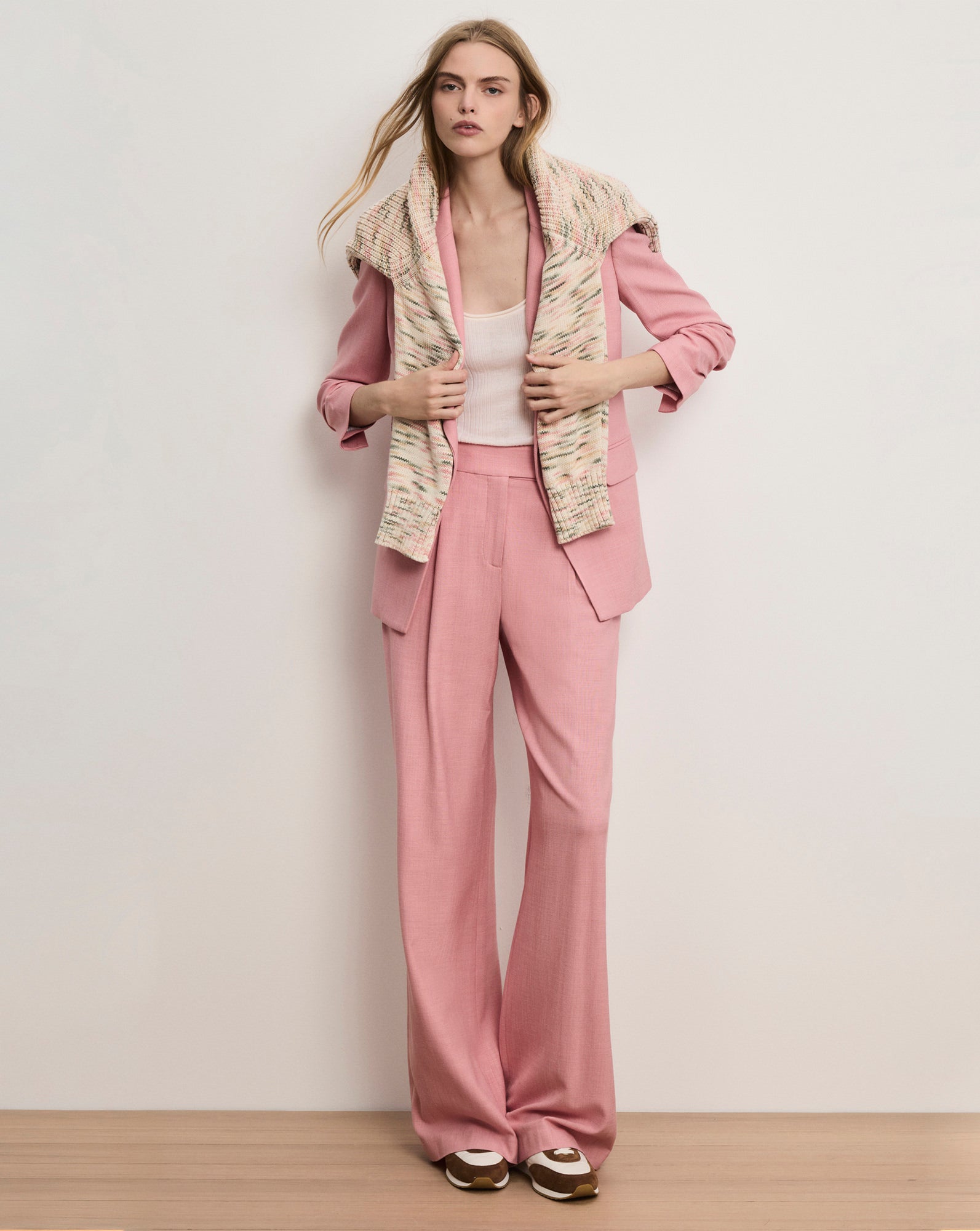Marbeau Wide-Leg Pant in Pink | Veronica Beard