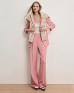 Veronica Beard Marbeau Wide-Leg Pant - Petal