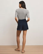 Veronica Beard Marbeau Pleated Short - Navy