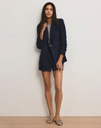 Veronica Beard Marbeau Pleated Short - Navy