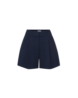 Veronica Beard Marbeau Pleated Short - Navy