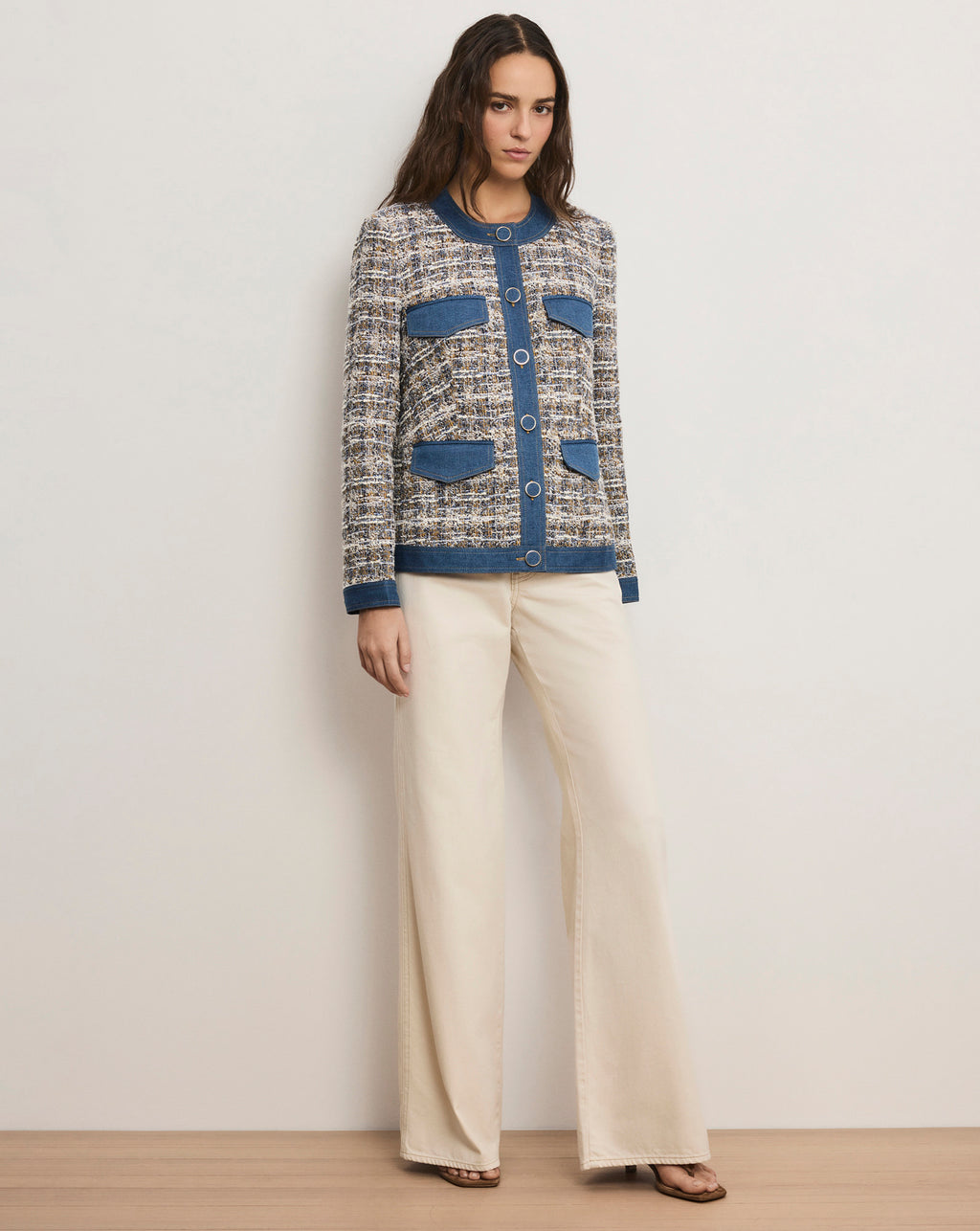 Veronica Beard Ainslie Tweed Jacket - Navy Multi