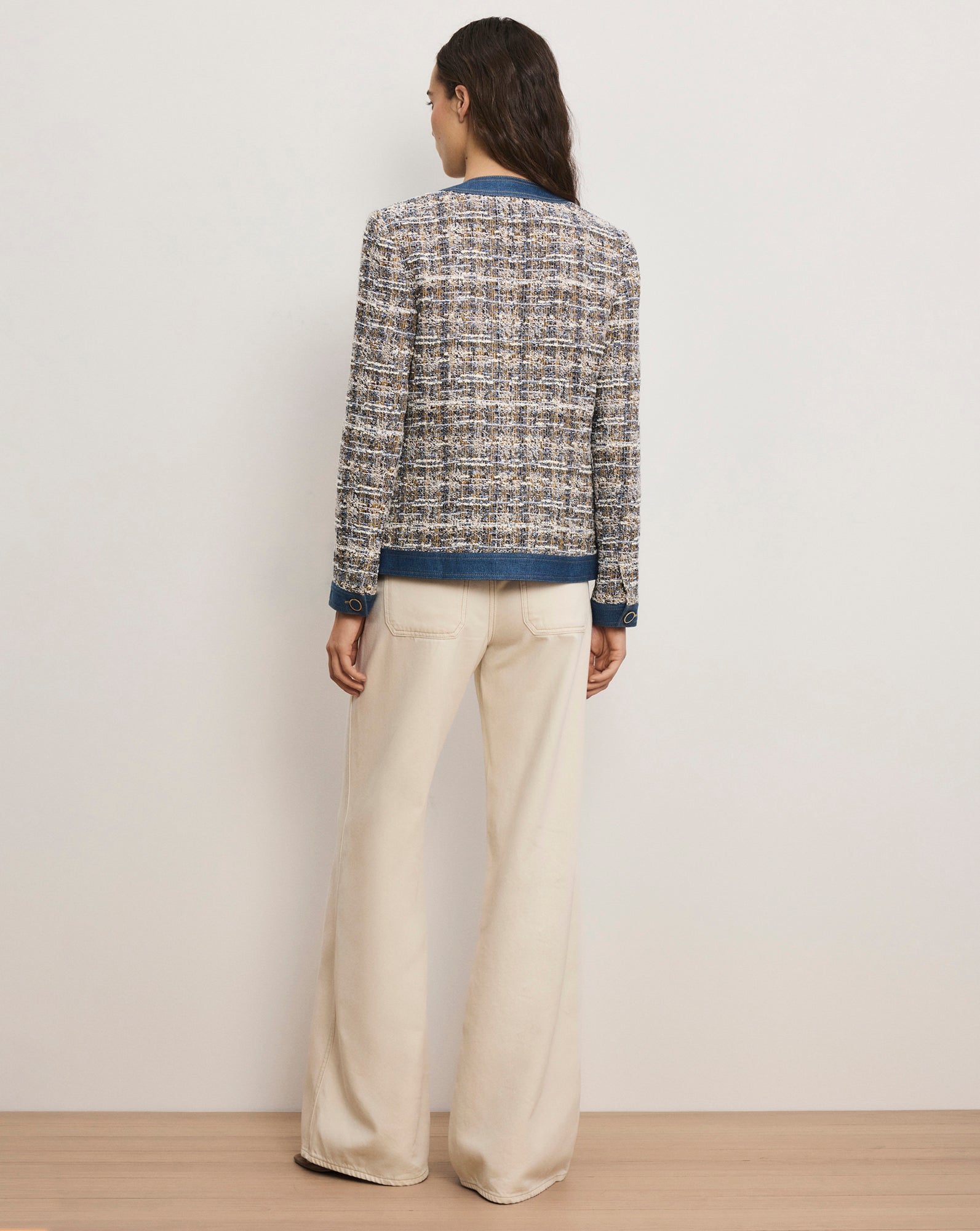 Ainslie Tweed Jacket in Navy Multi & White | Veronica Beard