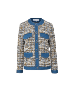 Veronica Beard Ainslie Tweed Jacket - Navy Multi