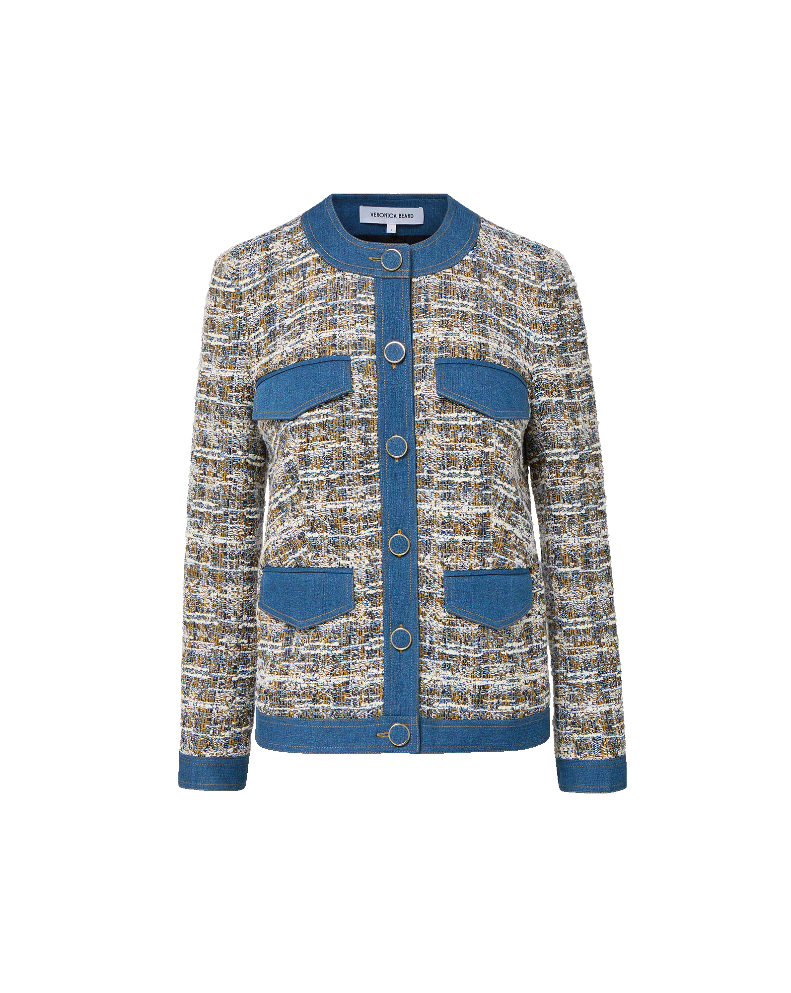 Ainslie Tweed Jacket in Navy Multi & White | Veronica Beard