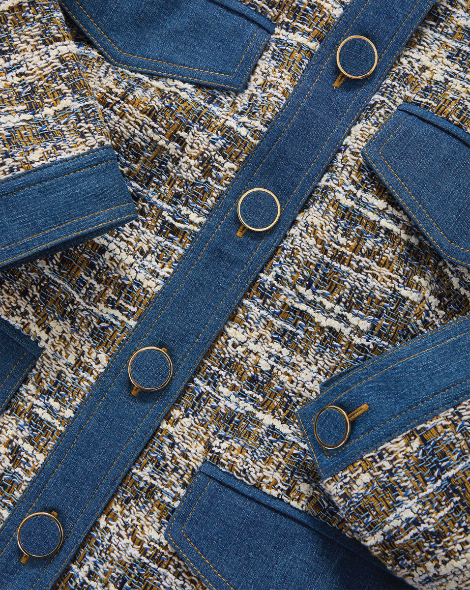 ジャケット・アウター bluelea Double button tweed jacket 2602TW12811323_NAVY_MULTI_FQ_0