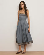 Veronica Beard Lana Scarf-Print Midi Dress - Blue Jay Multi