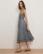 Veronica Beard Lana Scarf-Print Midi Dress - Blue Jay Multi