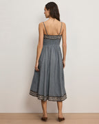 Veronica Beard Lana Scarf-Print Midi Dress - Blue Jay Multi