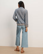 Veronica Beard Eva Scarf-Print Blouse - Blue Jay Multi