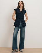Veronica Beard Pendle Tailored Vest - Navy