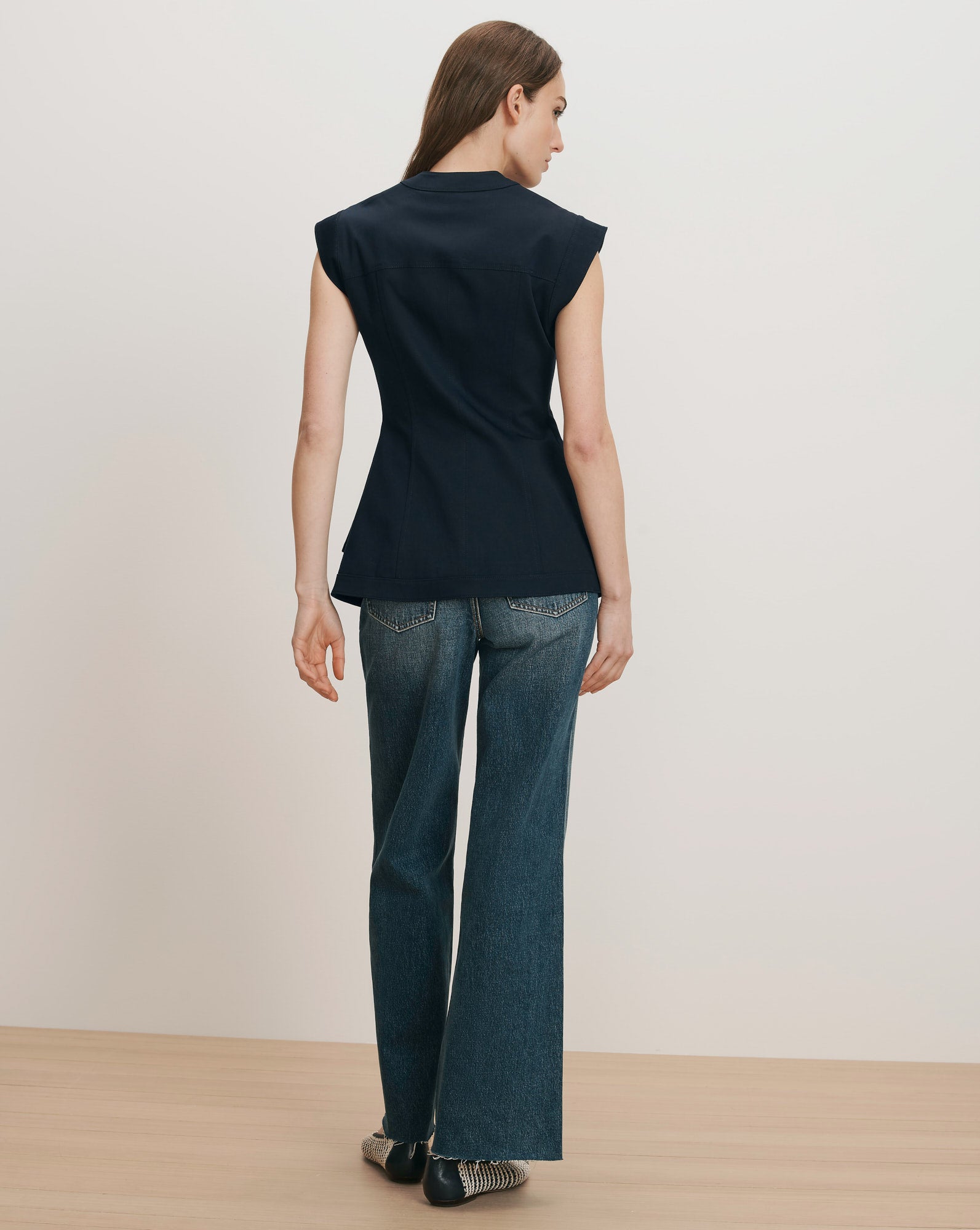 Pendle Tailored Vest in Navy | Veronica Beard