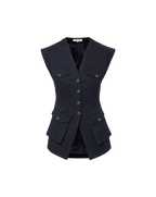 Veronica Beard Pendle Tailored Vest - Navy