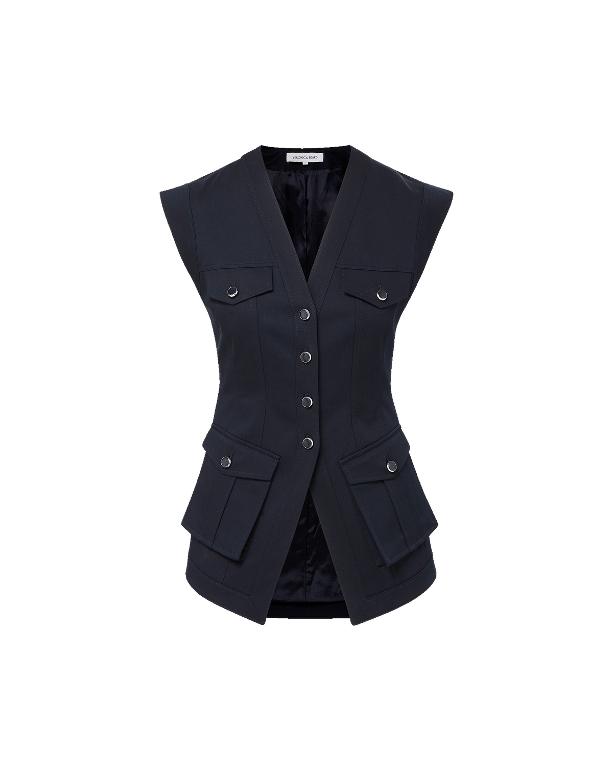 値下げ！美品！Venica Camisole tailored vest Pendle Tailored Vest in Navy | Veronica Beard