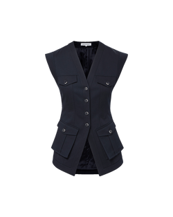 Veronica Beard Pendle Tailored Vest - Navy