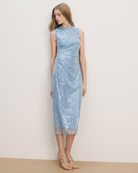 Veronica Beard Kimberly Sequin Midi Dress | Blue Jay