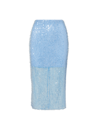 Veronica Beard Allora Sequin Midi Skirt - Blue Jay