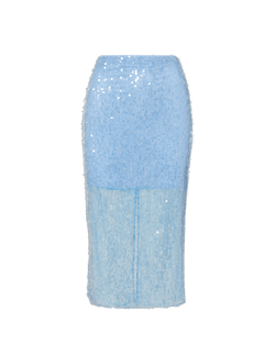 Veronica Beard Allora Sequin Midi Skirt - Blue Jay