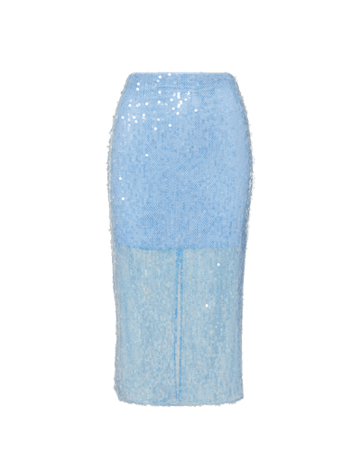 Veronica Beard Allora Sequin Midi Skirt - Blue Jay