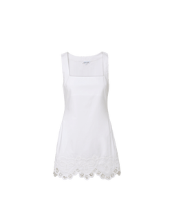 Veronica Beard Shanice Lace-Trim Mini Dress - White
